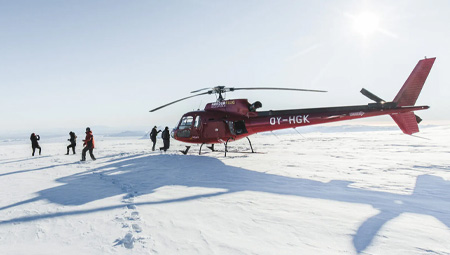 Helikopterture Island - gletsjer-landing - aktiviteter med ISLANDSREJSER