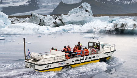 Jökulsárlón bådtur i amfibiebåd og zodiac - aktiviteter i Island.
